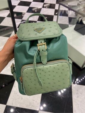 Prada Nylon/Ostrich Backpack